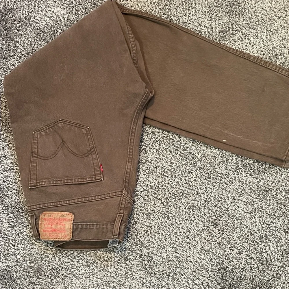 Olive Green Denim Jeans - Picture 2 of 5